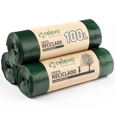 Afbeelding van Relevo vuilniszakken, 100% gerecycleerd, zeer stevig, 100 l, 13 stuks