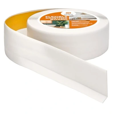 Afbeelding van Zachte plint, zelfklevend, wit, kniklijst om te plakken, voor keuken badkamer, 50 x 20 mm, 5 meter