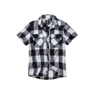 Afbeelding van Brandit Checkshirt Halfsleeve Overhemd 6XL Wit/Zwart