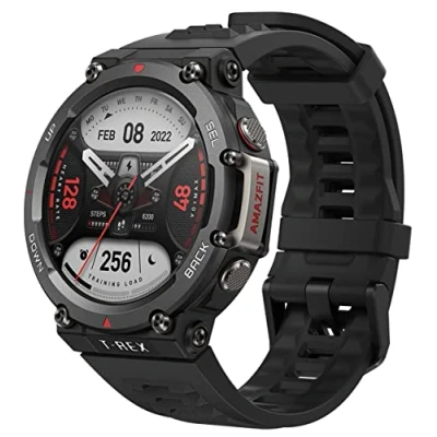Afbeelding van Amazfit T Rex 2 sintel zwart smart watch met riem silicone afmeting pols: 140 205 mm display 1.39&quot; Bluetooth 66.5 g