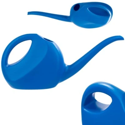 Afbeelding van KADAX Kleine gieter 2 l, tuingieter van kunststof, bloemensproeier met lange uitloop voor binnen en buiten, huis, tuin, irrigatie (blauw)