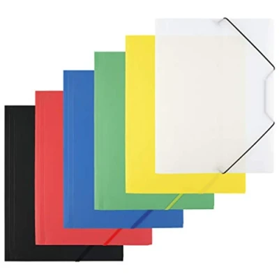 Image de D.RECT ​​ 6 pièces (1 pièce par couleur 6x1) Reliure Chemise postale en PP avec bande élastique plastique pour DIN A4