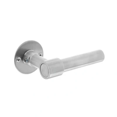 Afbeelding van Intersteel Deurklink RVS L/L model recht + ronde platte rozet 50x2 mm