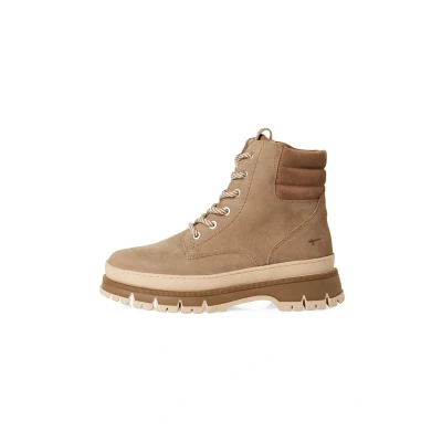 Afbeelding van Tamaris Elegante Removable SOCK Enkellaarsjes met plateauzool, Dames, Maat: 38, Taupe Schoenen