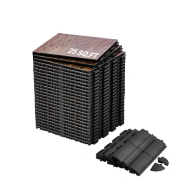 Image de VEVOR Revêtements de sol emboîtable dance 25 pcs grain bois chêne marron