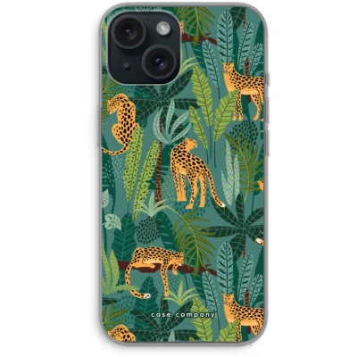 Afbeelding van Case Company® hoesje geschikt voor iPhone 15 Luipaard 2 Soft Cover Telefoonhoesje Bescherming aan alle Kanten en Schermrand