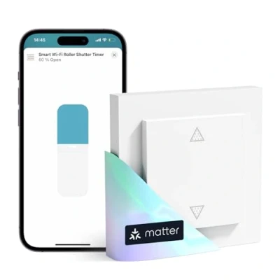 Afbeelding van Meross Intelligente rolluikschakelaar, wifi, mat, voor jaloezieën, Smart Home rolluikbediening, compatibel met Alexa, Apple HomeKit en Google (neutrale kabel vereist)