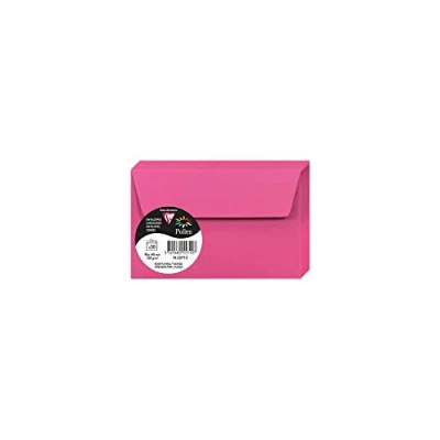 Afbeelding van Clairefontaine 5571C, verpakking met 20 enveloppen, zelfklevend, formaat 9 x 14 cm, 120 g/m², kleur: fuchsia roze, uitnodiging voor evenementen en overeenkomst, Pollen serie, glad papier van hoge