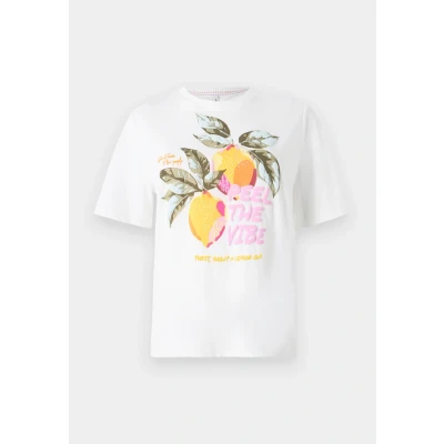 Afbeelding van ONLY Onlblinis LIFE Fruit BOX Tshirt print, Dames, Maat: Medium, Cloud dancer