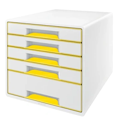 Afbeelding van Ladenblok Leitz WOW Cube 5 laden wit/geel