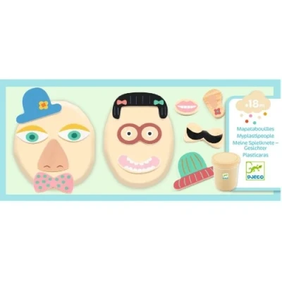 Afbeelding van Djeco boetseerklei met houten illustraties myplastipeople gezichten 12st