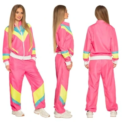 Afbeelding van Boland Trainingspak Retro babe neon roze (L) Volwassenen 80&#039;s &amp; 90&#039;s Disco
