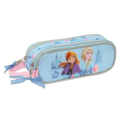 Afbeelding van Pennenetui met 2 vakken Frozen Ice magic Licht Blauw 21 x 8 6 cm
