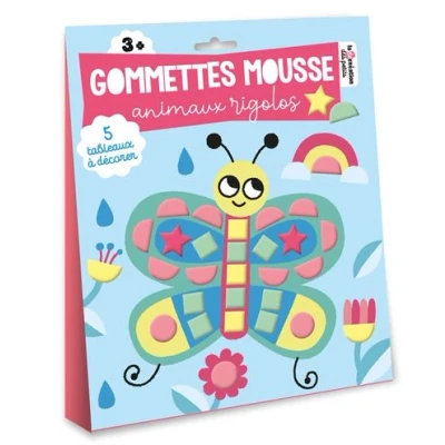Image de Gommettes mousse animaux rigolos pochette avec accessoires