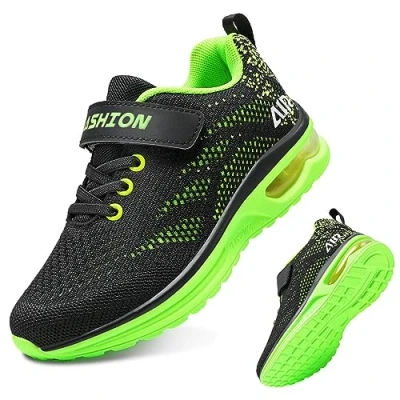 Afbeelding van ASHION Sneakers voor jongens, tennisschoenen, uniseks, kinderen, meisjes, modieus, loopschoenen, comfortabel, Groen