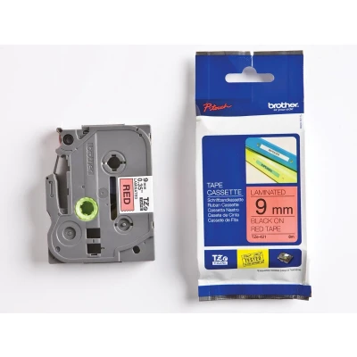 Afbeelding van Brother TZe 421 Tape Zwart op rood (9 mm)