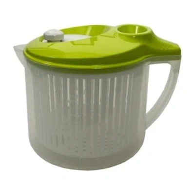 Afbeelding van Snips Washer Dryer Wash &amp; Dry Salad, 3 l, 19,5 x 26,5 19 cm, wit, gemaakt in Italië, transparant met groen deksel