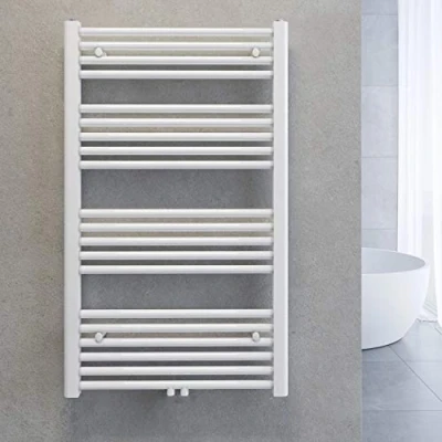 Afbeelding van SONNI Handdoekdroger badkamerradiator centrale aansluiting handdoekwarmer recht wit 60 x 100 cm