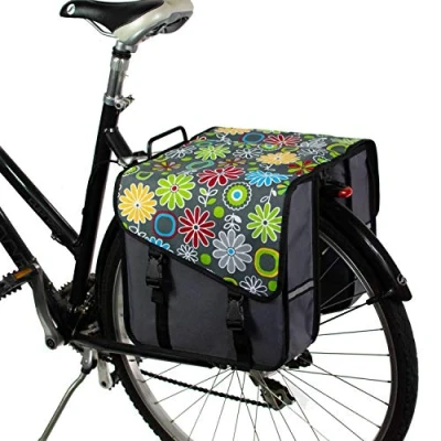 Afbeelding van BikyBag Classic Dubbele tas voor fiets (margriet, grijs)