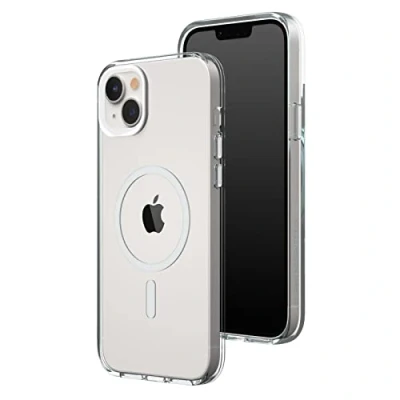 Afbeelding van RHINOSHIELD Clear Case compatibel met Magsafe voor [iPhone 14 Plus] hoge magneetkracht, transparantie en vergelingsbestendig personaliseerbaar wit voorgevormde fotolens