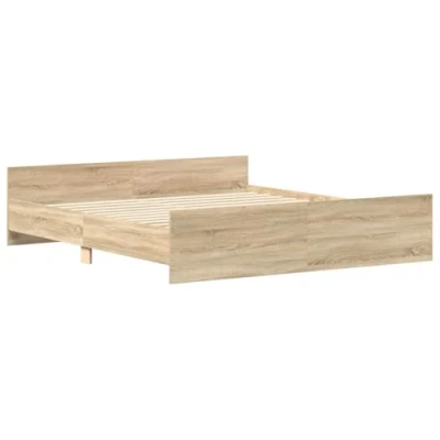 Afbeelding van Bedframe Bewerkt Hout Sonoma Eikenkleurig 100X200 cm 180 x 200 / eiken
