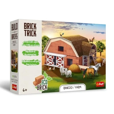 Afbeelding van Trefl Brick Trick: Ranch/Farm Bouw bakstenen, Eco stenen blokken, 130 stenen, voor kinderen vanaf 6 jaar