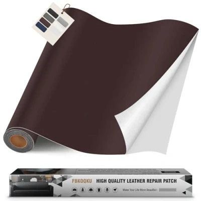 Afbeelding van Liscio Donkerbruin (Liscio Dark Brown) zelfklevende reparatiepatch, 40 x 200 cm, lederen reparatiepatch voor banken, autostoelen, meubels, tassen, jassen donkerbruin)