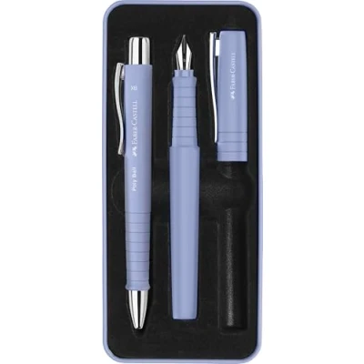 Afbeelding van Balpen en Vulpen Faber Castell Poly Pen in giftbox pale iris.