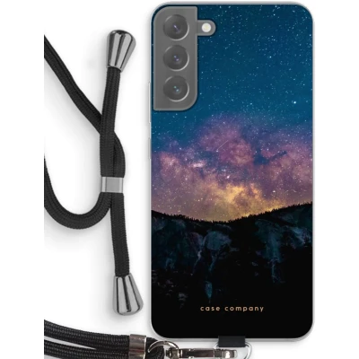 Afbeelding van Case Company® hoesje met Koord geschikt voor Samsung Galaxy S22 Plus Travel to space Telefoonhoesje Zwart Bescherming aan alle Kanten en Over de Schermrand
