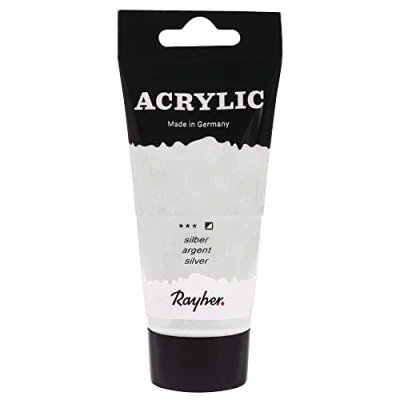 Afbeelding van Zilveren acrylverf/hobbyverf op waterbasis 75 ml Schilderen/knutselen Voor kinderen en volwassenen