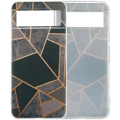 Afbeelding van iMoshion hoesje Geschikt voor Google Pixel 8 Siliconen Design Meerkleurig / Black Graphic