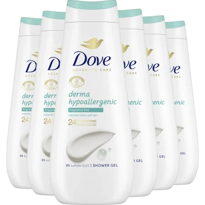 Afbeelding van Dove Advanced Care Verzorgende Douchegel Derma Hypo Allergenic 24 uur lang effectieve hydratatie 6 x 400 ml