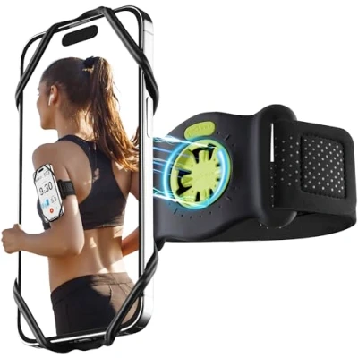 Afbeelding van Bone Run Tie Connect Magnetische telefoonhouder voor hardlopen, 360 graden rotatie en sportarmband met snelsluiting, compatibel iPhone 15 14 13 12 Pro Max/Plus XS XR