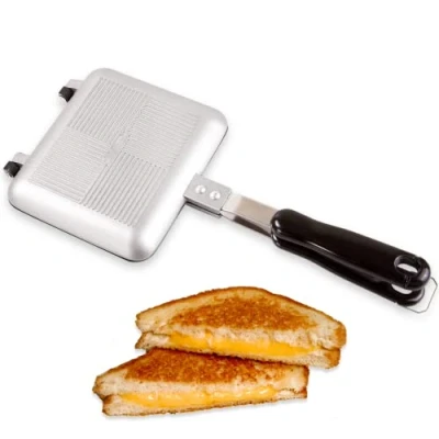 Afbeelding van ICO Broodrooster voor sandwiches, campingsandwichmachine, taartijzer, kaasrooster fornuis of buiten.