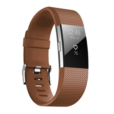 Afbeelding van Fitbit Charge 2 sportbandje Maat: Large Bruin Siliconen