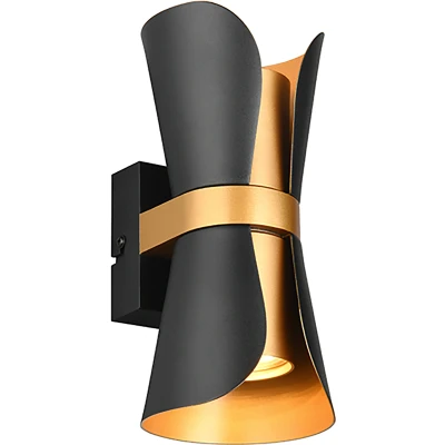 Afbeelding van Trio Leuchten Wandlamp COAT 218600280, metaal mat zwart, excl. 2x GU10