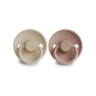 Afbeelding van Frigg Fopspeen Rope 0 6mnd Blush/Cream 2st