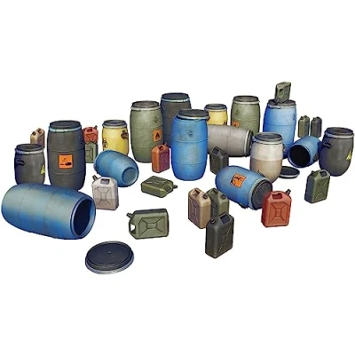 Afbeelding van 1:48 MiniArt 49010 Plastic Barrels and Cans for Diorama Modelbouwpakket
