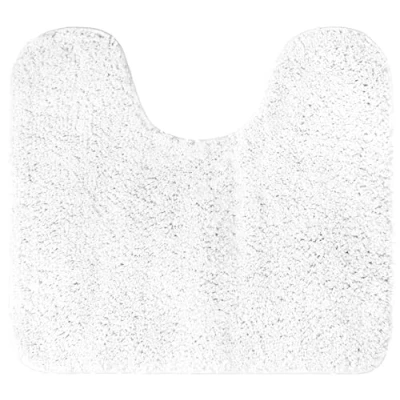 Afbeelding van Brandsseller Antislip badmat 45 x 50 cm met zachte microvezel uitsparing voor toilet, wit