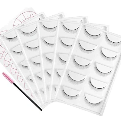 Image de GEMERRY Lot de 25 paires couronnes cils pour l&#039;entraînement des débutants, extensions autocollantes, avec 7 coussinets les yeux et 1 pinceau à pratique
