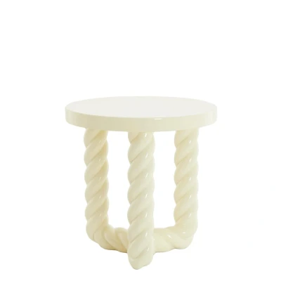 Afbeelding van Light &amp; Living Bijzettafel Vallejo Crème Ø46cm Modern