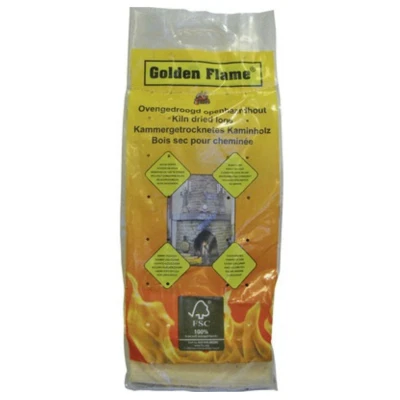 Afbeelding van Golden Flame Ovengedroogd Haardhout In Zak Brandstof verwarming 8 kg