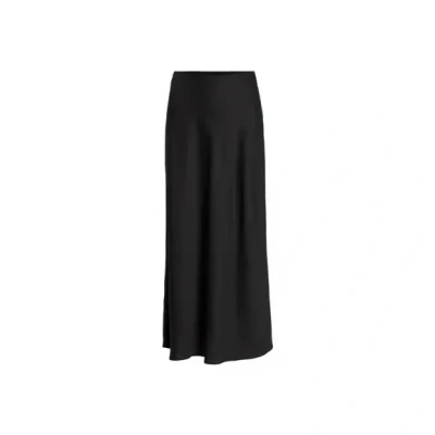 Afbeelding van VILA Viellette LONG Skirt Maxirok, Dames, Maat: 34, Black