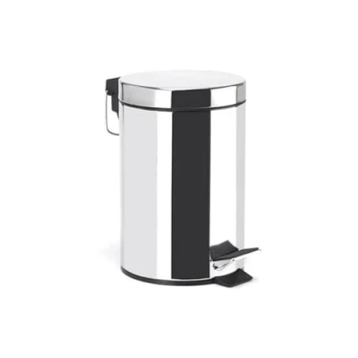 Afbeelding van MSV Pedaalemmer rvs glans zilver 5L klein model 20 x 27 cm Badkamer/toilet