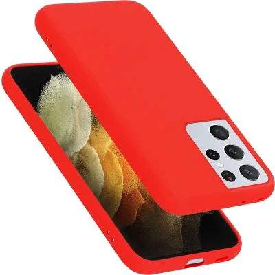 Afbeelding van Cadorabo Hoesje geschikt voor Samsung Galaxy S22 ULTRA in LIQUID ROOD Beschermhoes gemaakt van flexibel TPU silicone Case Cover