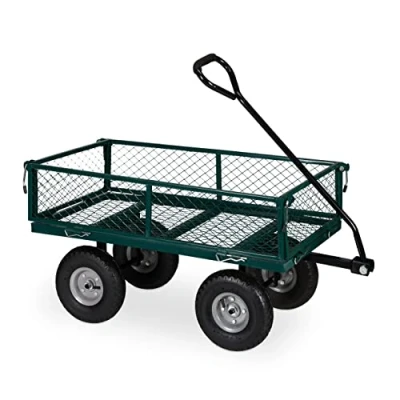 Afbeelding van Relaxdays bolderkar met luchtbanden tuinwagen tot 200 kg transportkar staal camping