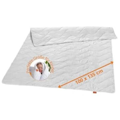 Afbeelding van sleepling 194449 Nature dekbed, wilde zijden zomerdekbed, dekbed met 100% zijde, overtrek katoen, Made in Germany, Ökotex, wasbaar op 40 graden, 100 x 135 cm, wit