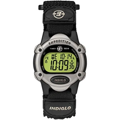 Afbeelding van Timex T47852 Expedition digitaal horloge, middelgroot, met armband, kat, Zwart/Zilver, Chrono verzending/alarm/timer