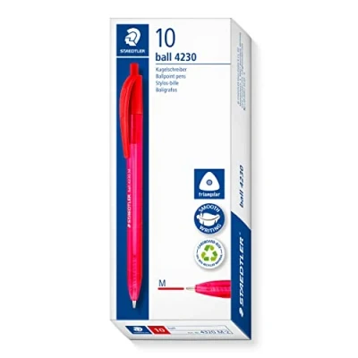 Afbeelding van STAEDTLER 4230 M 2 doos met 10 intrekbare regenboogbalpen, rood