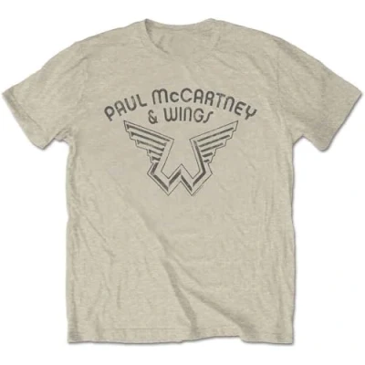 Afbeelding van Paul McCartney Wings Logo Heren T shirt 2XL Creme